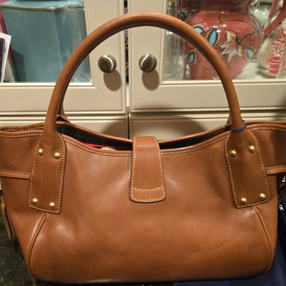 🤎🤍🤎 Dooney & Burke Satchel Elegant Brown Leather Handbag🤎🤍🤎 - Picture 10 of 16